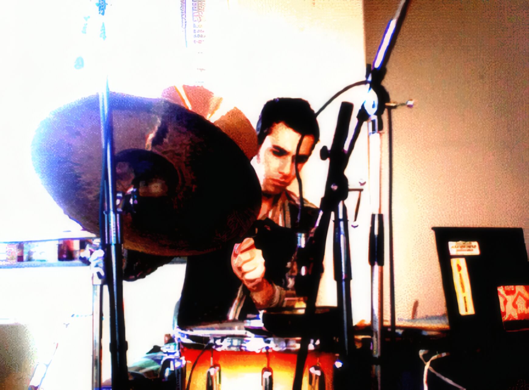 laptop and amplified percussion setup from the September 9, 2006 recording